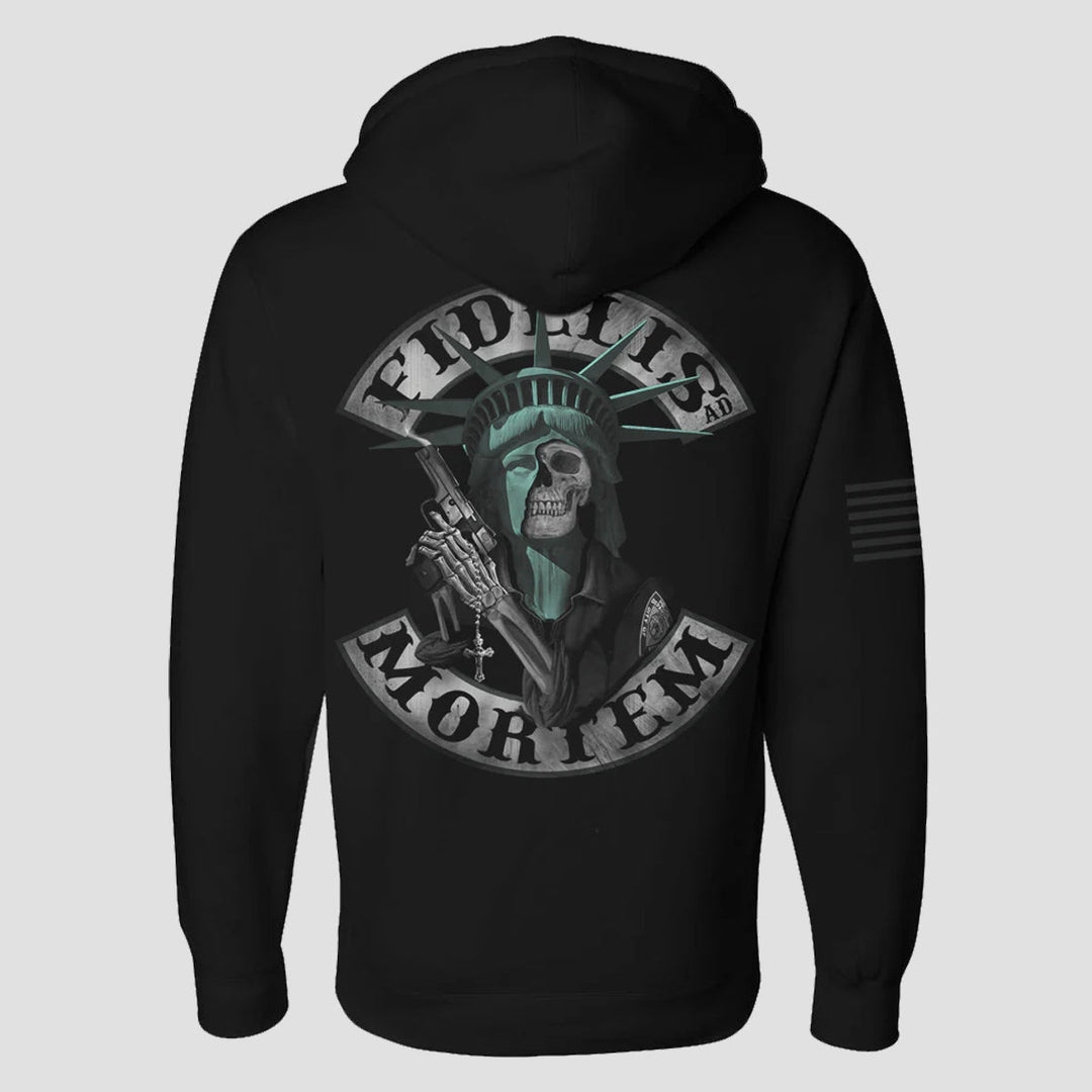 FAITHFUL UNTO DEATH II MENS ZIP UP HOODIE - MIDNIGHT PLATOON