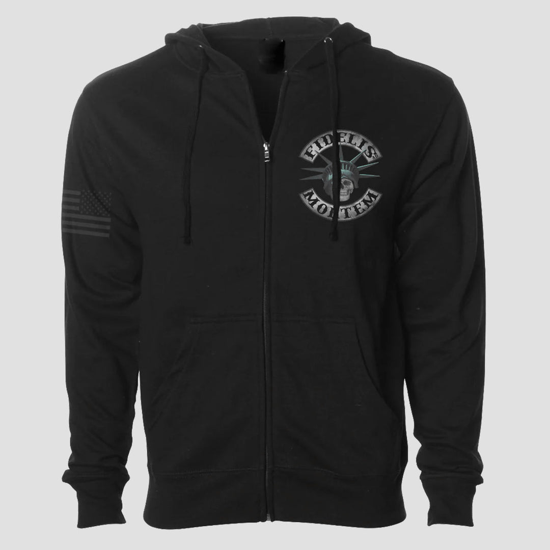FAITHFUL UNTO DEATH II MENS ZIP UP HOODIE - MIDNIGHT PLATOON