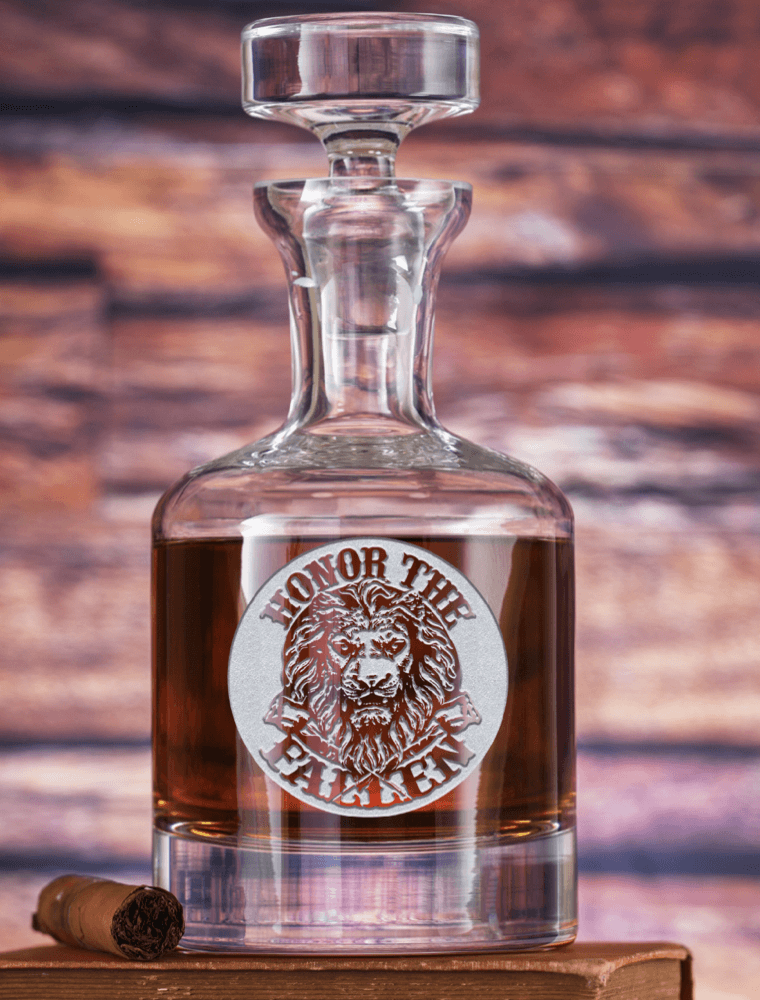HONOR THE FALLEN - SANDBLASTED CRYSTAL DECANTER - Midnight Platoon