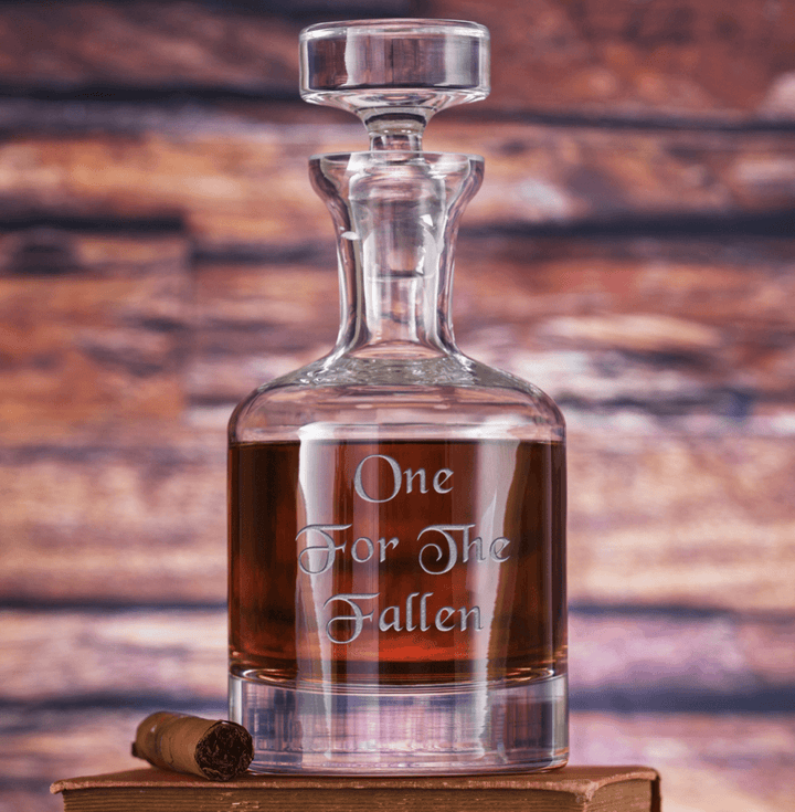 HONOR THE FALLEN - SANDBLASTED CRYSTAL DECANTER - Midnight Platoon
